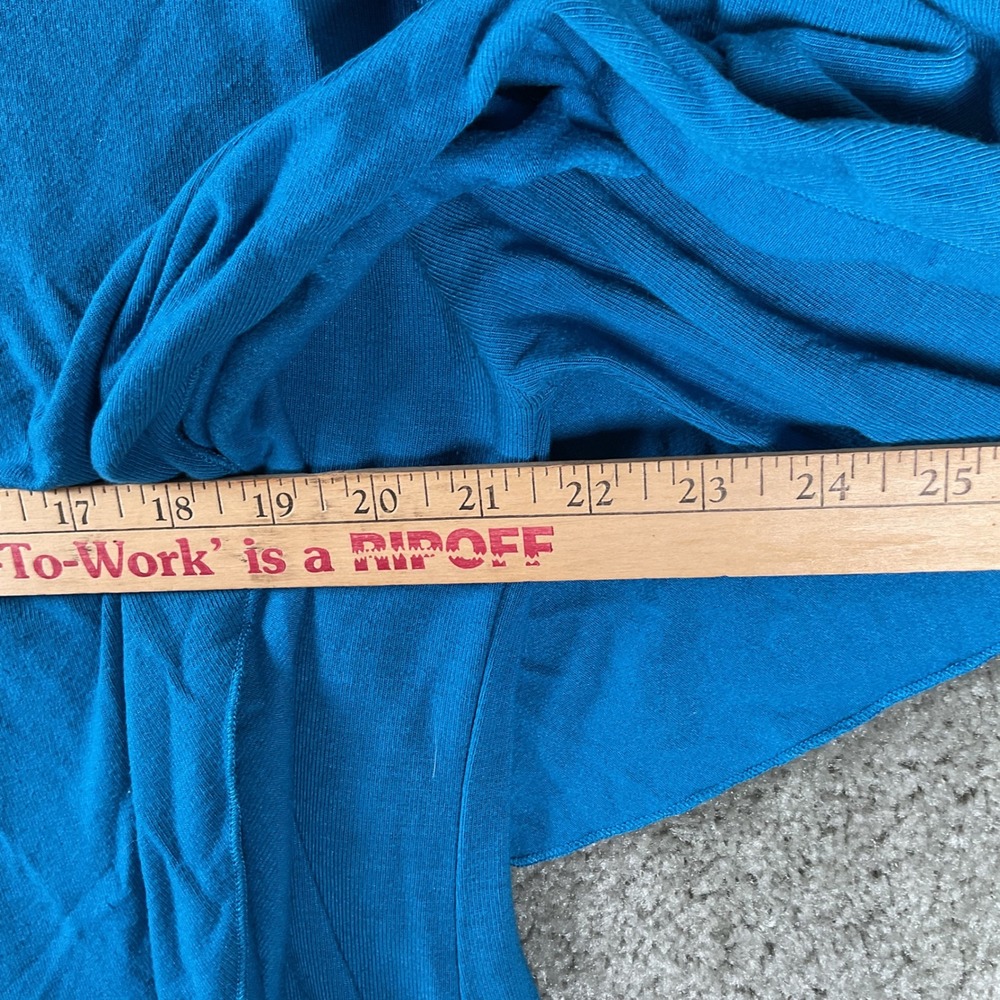 Soft Surrounding Asymmetrical Draped Top Womens XL Blue V-Neck 2BV31 - Picture 7 of 8